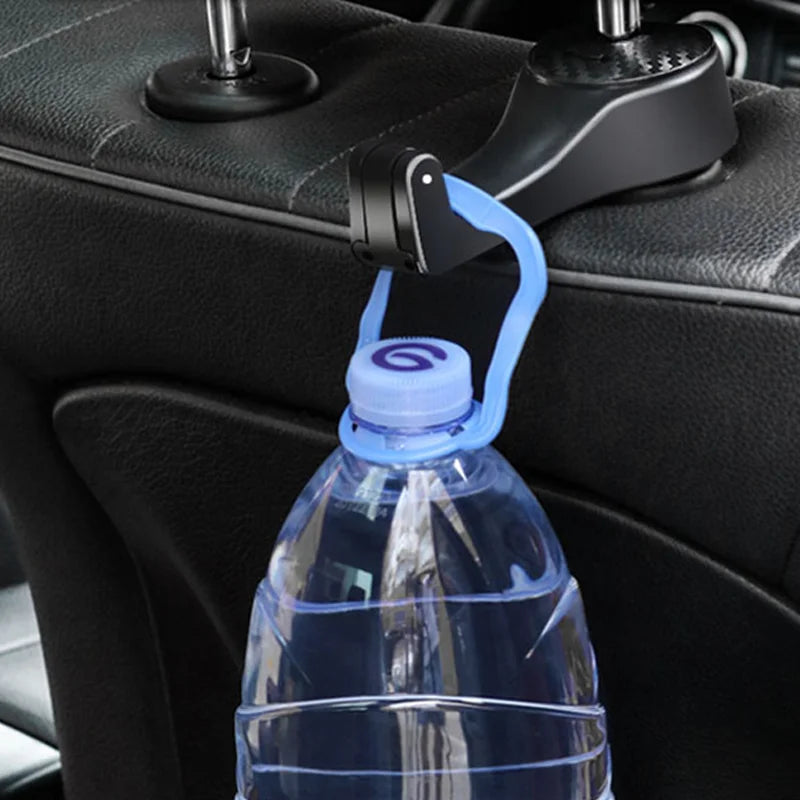 Universal Car Headrest Hooks: 2-in-1 Phone Holder & Seat Back Organizer - Handy Handbag Storage for Car Interior Accessories
