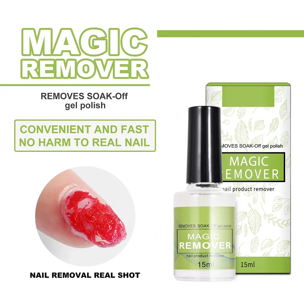Professional Nail Polish Remover Gel — Fast 3-Min Soak-Off, Safe on Nails, Removes UV & Gel Polish Quickly