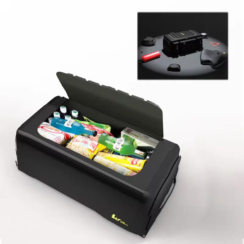 Car Trunk Storage Organizer with Lid – 70L Universal Folding Box, Oxford Cloth, Organizador for Car Trunk