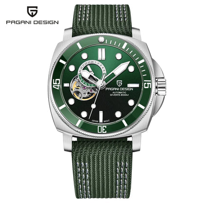 PAGANI DESIGN 2023 Men’s Tourbillon Automatic Watch – Mechanical Wristwatch with Ceramic Bezel, Luminous Display & 20Bar Waterproof