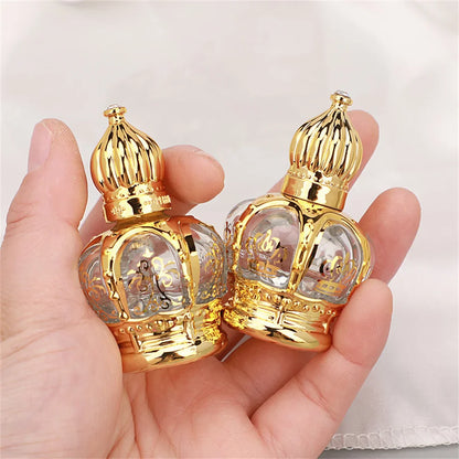 15ml Luxury Golden Essential Oil Roller Bottle - Refillable Glass Perfume Container for Cosmetics & Sample Test