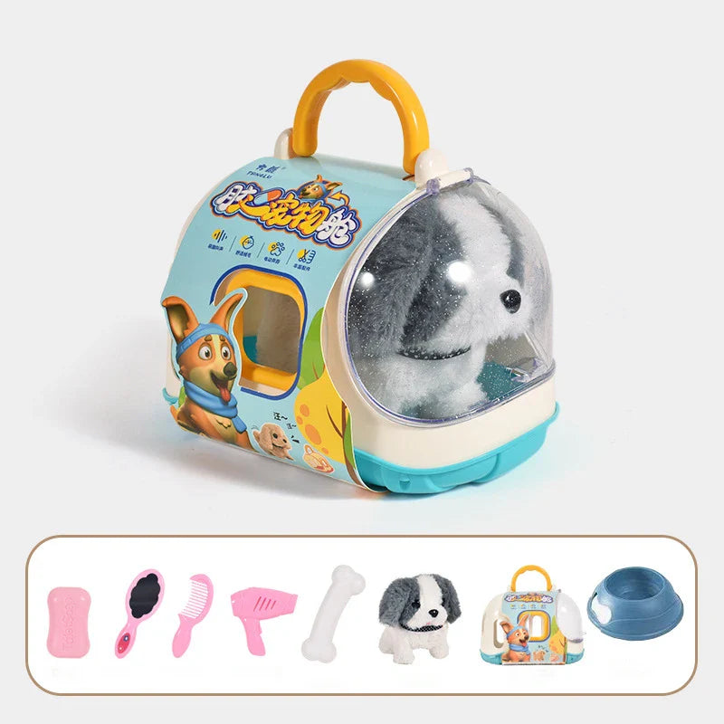 Electronic Walking Pet Dog Toy - Interactive Plush Puppy, Vibrating Automatic Moving Toy for Kids & Babies