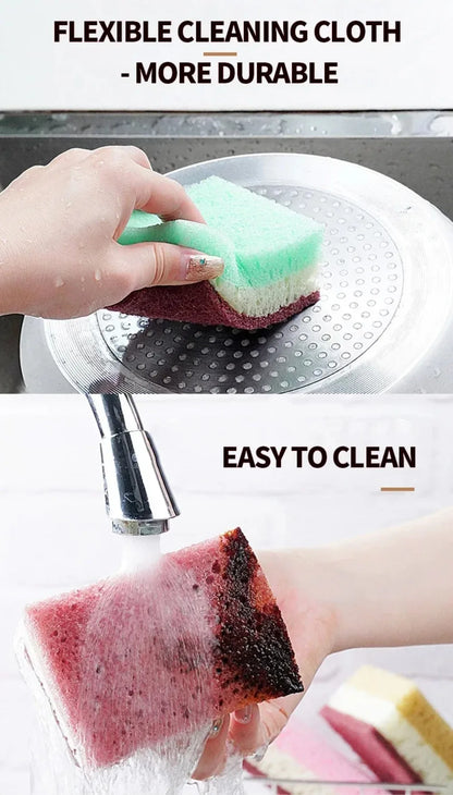 High-Density Sponge Cleaning Cloth — Non-Greasy Dishwashing & Kitchen Sponge for Pots, Bowls & Catering Use