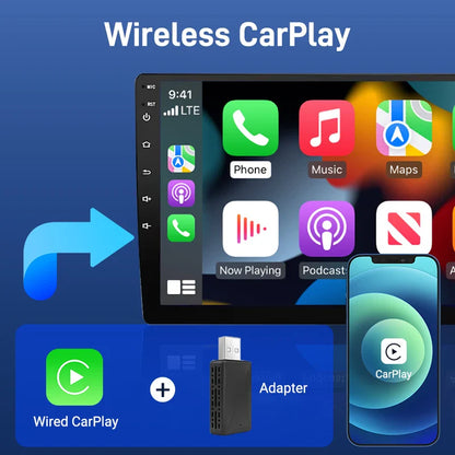NEW Wireless Mini Box 2-in-1 Adapter - CarPlay & Android Auto Wireless Dongle with Smart Plug-and-Play, Bluetooth, and WiFi Fast Connect