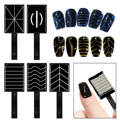 Nail Art Magnetic Wand Pen Set - 3D Cat Eye Gel Painting, UV Gel Polish Magnet Tools for Magic Manicure