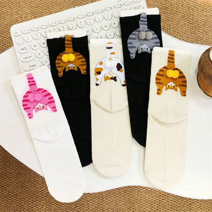 Couple 3D Cat Egg Socks – Funny Mid-Tube Winter Socks for Lovers, Cozy Halloween & Christmas Gift