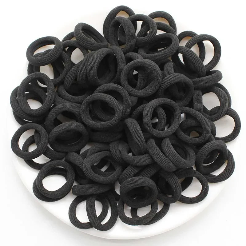 100/200PCS Colorful Nylon Elastic Hair Bands – Small Ponytail Holders for Women & Girls Hair Accessories
