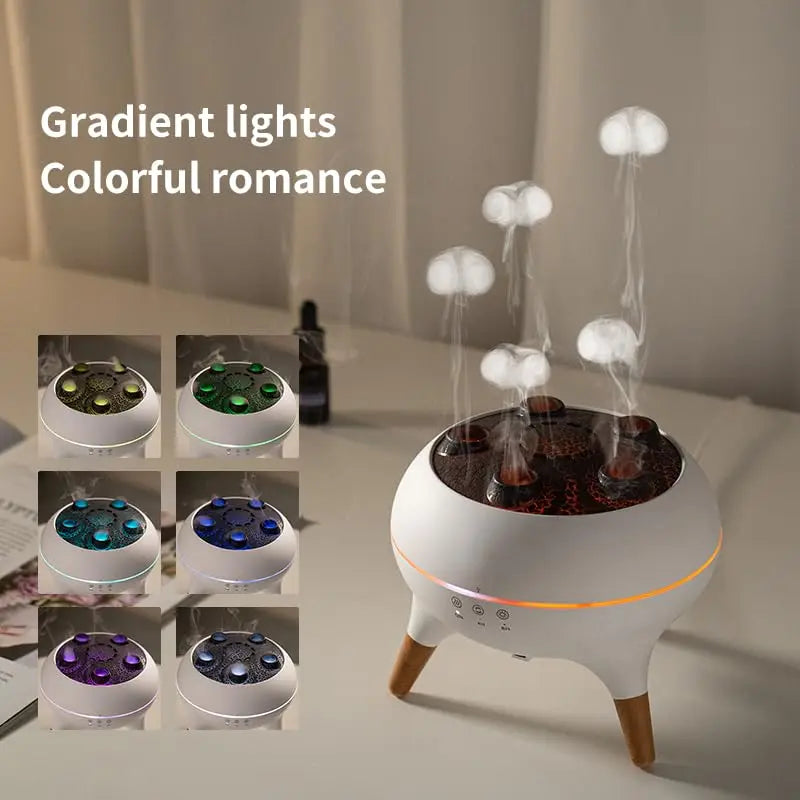 Dynamic Jellyfish Air Humidifier 250ml – Essential Oil Diffuser with 7 Color LED Night Light & Remote Control for Bedroom