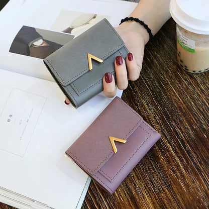 Luxury Mini Leather Wallet for Women – Small Short Fashion Purse with Credit Card Holder