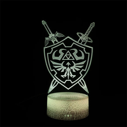 Zelda 3D Night Light Lamp – Link Breath of the Wild Anime Figure for Kids Gift