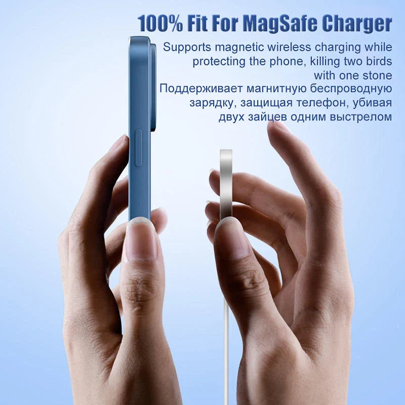 MagSafe Magnetic Silicone Case - Original Wireless Charging Cover for iPhone 15 14 13 12 11 Pro Max Mini X XR XS 8 Plus