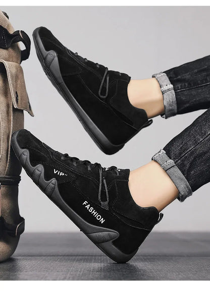 2024 Men’s Spring Ankle Boots – Casual Lace-Up Khaki Sneakers, Non-Slip Work Shoes & Loafers