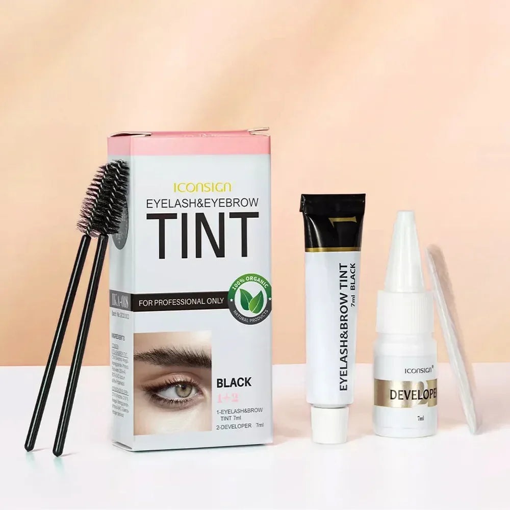 3 Colors Eyelash & Eyebrow Dye Tint Kit – Fast Brow Gel Cream Henna Mascara Enhancer Makeup Tool