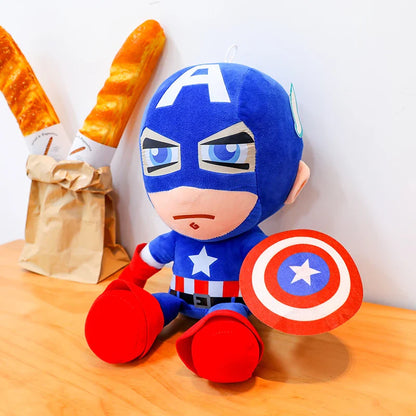 Big Cartoon Superhero Plushies — Captain America, Spider-Man & Iron Man Soft Stuffed Dolls for Kids Birthday Gifts