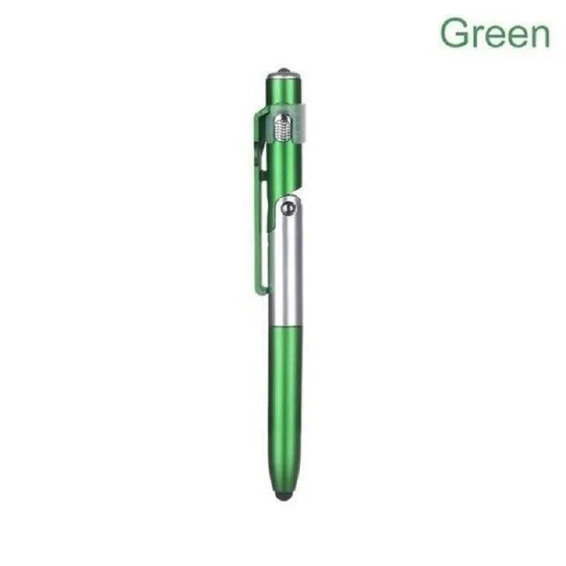 4-in-1 Multifunction Ballpoint Pen — LED Light, Foldable Phone Holder, Night Reading, Writing Pencil for Students and Office Use