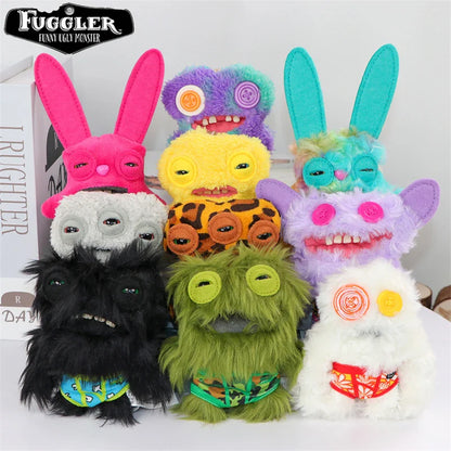 12cm FUGGLER Plush Keychain – Funny Ugly Teeth Monster & Wide-Eyed Rabbit Pendant Toy Gift
