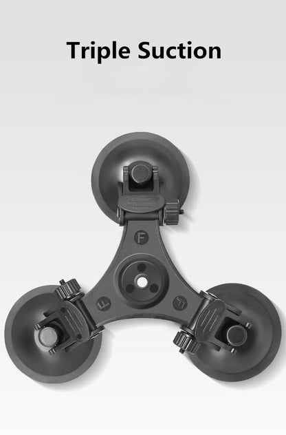 Suction Cup Car Mount with Tripod Adapter — Phone & GoPro Holder for Action Cameras