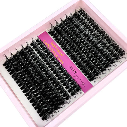 60D/80D/100D Mixed Eyelash Clusters – 10-18mm Wispy Individual Lash Extensions, 266/280pcs DIY Mink False Lashes for Makeup
