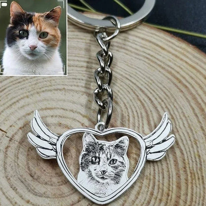 Personalized Pet Photo Necklace — Custom Engraved Dog & Cat Pendant, Handmade Memory Jewelry Keychain Gift