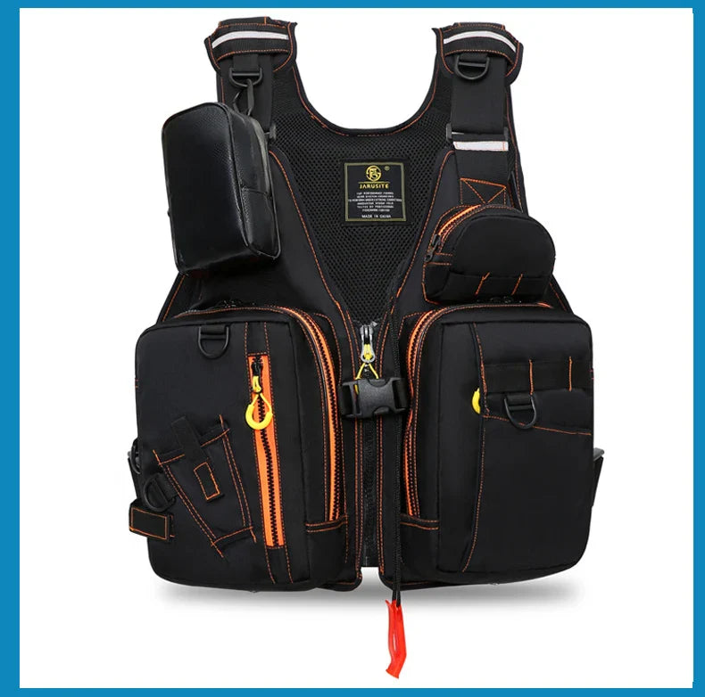 Multi-Functional Life Jacket Vest for Outdoor Fishing – Safety Vest with Storage Pockets & Buoyant Materials