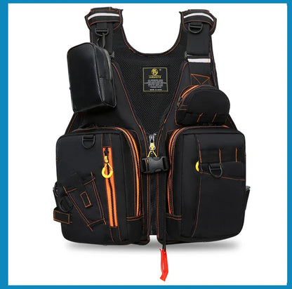 Multi-Functional Life Jacket Vest for Outdoor Fishing – Safety Vest with Storage Pockets & Buoyant Materials