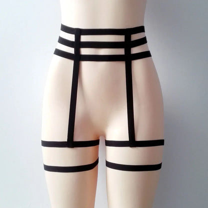 Elastic Cage Chain Leg Garter Belt – Hollow Suspender Strap Harness for Women