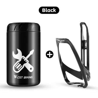 WEST BIKING Bicycle Repair Tool Capsule – Portable Waterproof Toolkit with Bottle Cage for MTB & Road Bikes