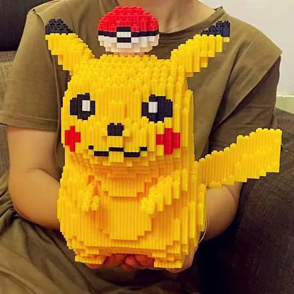 5210PCS Anime Pokemon Pikachu Diamond Micro Building Blocks - Mini Bricks Model, Challenging Decompression Toy Gift
