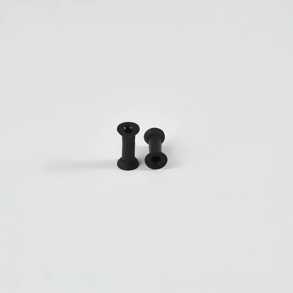 Pair of Supersize Black Silicone Double Flared Ear Tunnel Plugs — Flesh Gauge Expander Stretchers for Piercing