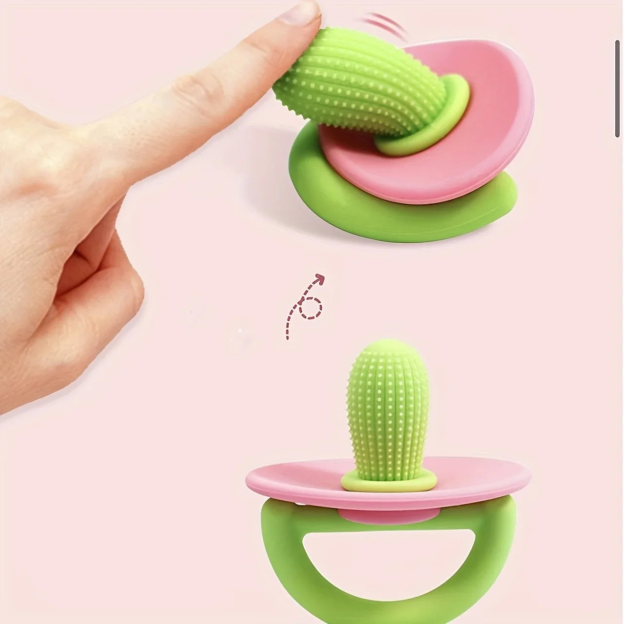 Silicone Teether Ring – Pacifier-Style Soft Teething Tool with Molar Massage Dots