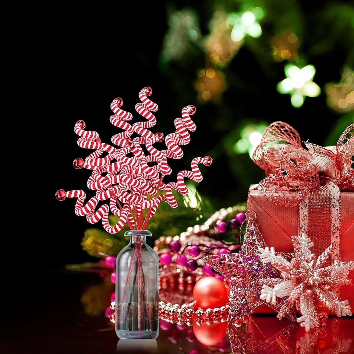 Christmas Tree Decoration Woolen Bells – Curly Pick Branch Ornaments for Xmas, Holiday & Chinese New Year