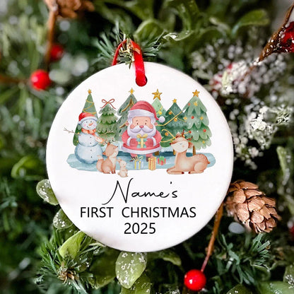 Personalized Baby First Christmas Ornament – Custom Ceramic Keepsake Photo Prop Gift for Infants