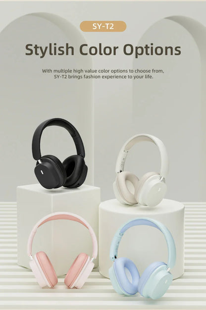SY-T2 Bluetooth Headset – High-Quality Noise Reduction Wireless Headphones with Microphone for Gamers