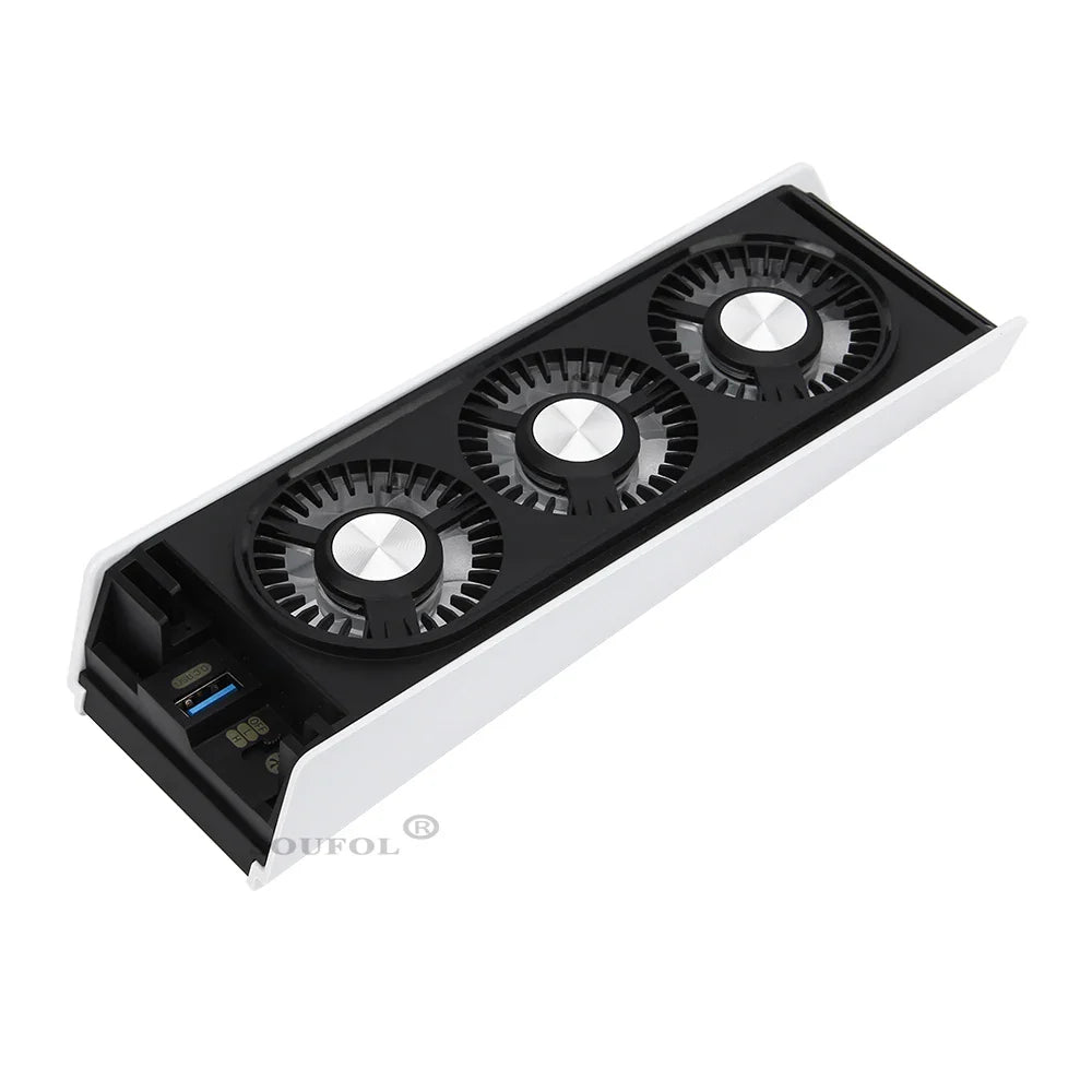 Upgraded PS5 Cooling Fan – Quiet USB 3.0 Hub with LED Light for Disc & Digital Edition Console Accessories