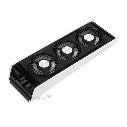 Upgraded PS5 Cooling Fan – Quiet USB 3.0 Hub with LED Light for Disc & Digital Edition Console Accessories
