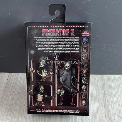 NECA Predator Figure — Ultimate Shaman Elder Armored Jungle Hunter with Snake Vision, Alien Model Toy Gift