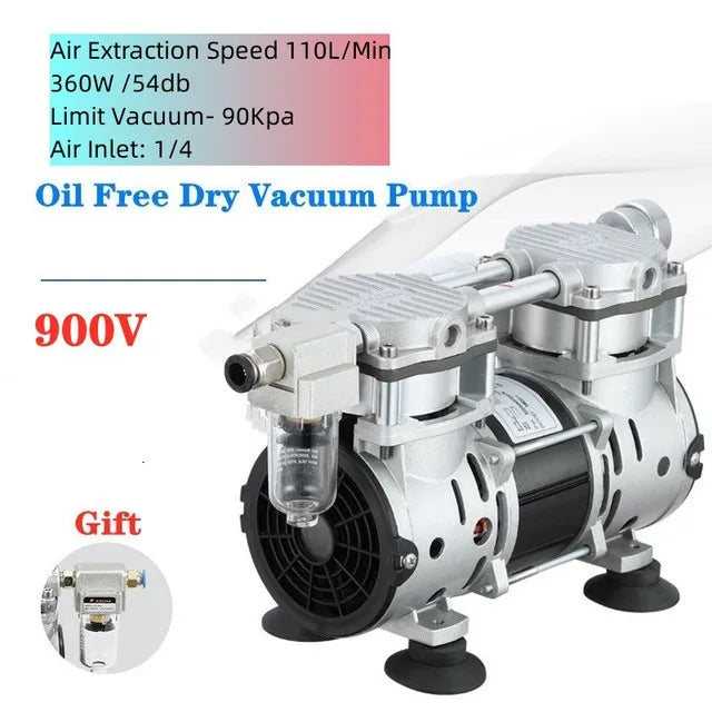 220V Small Oil-Free Silent Vacuum Pump – Laboratory & Industrial Negative Pressure Air Pump