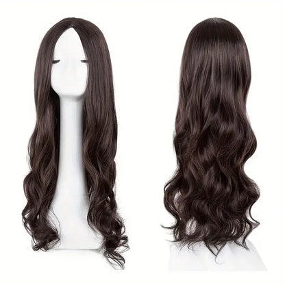 27 Inch Long Curly Synthetic Wig for Women - Black & Blonde Fancy Dress Wig, Glamorous Synthetic Hair