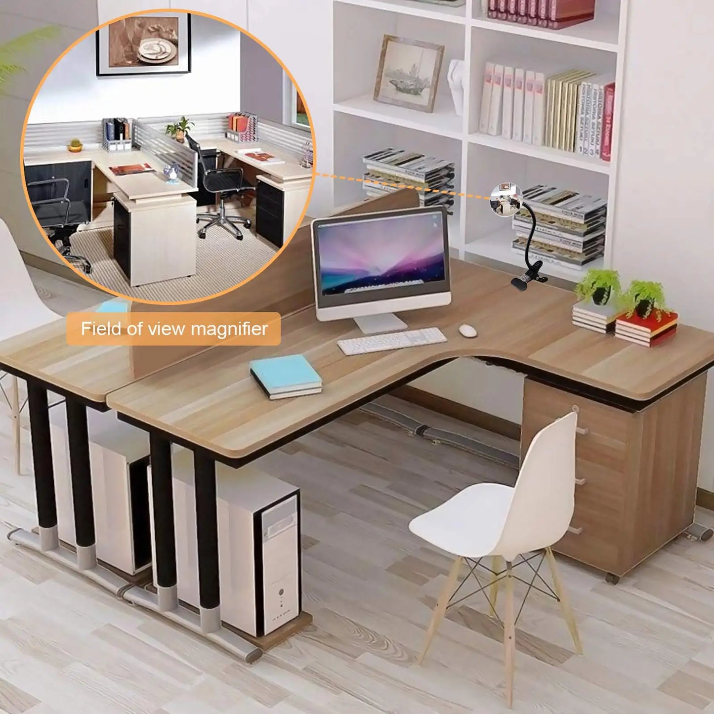 4-Inch Round Clip-On Security Mirror: Flexible Rearview for Car, Office, and Personal Privacy Safety