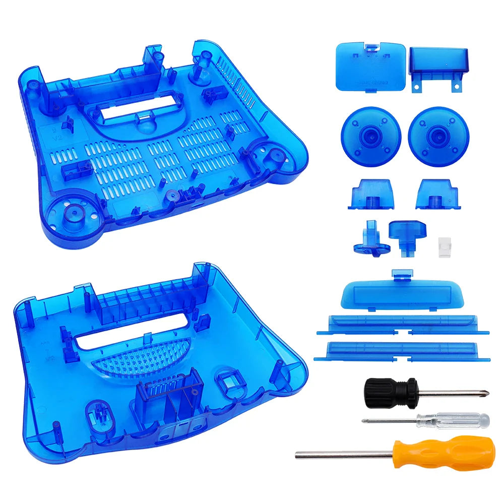 Bitfunx Translucent Replacement Plastic Shell Case for N64 Nintendo 64