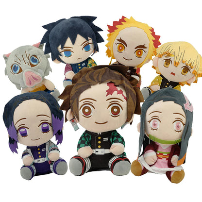 20cm Demon Slayer Plush Toys – Tomioka Giyu, Kamado Tanjirou, Nezuko & Zenitsu Anime Dolls, Perfect Gift for Women