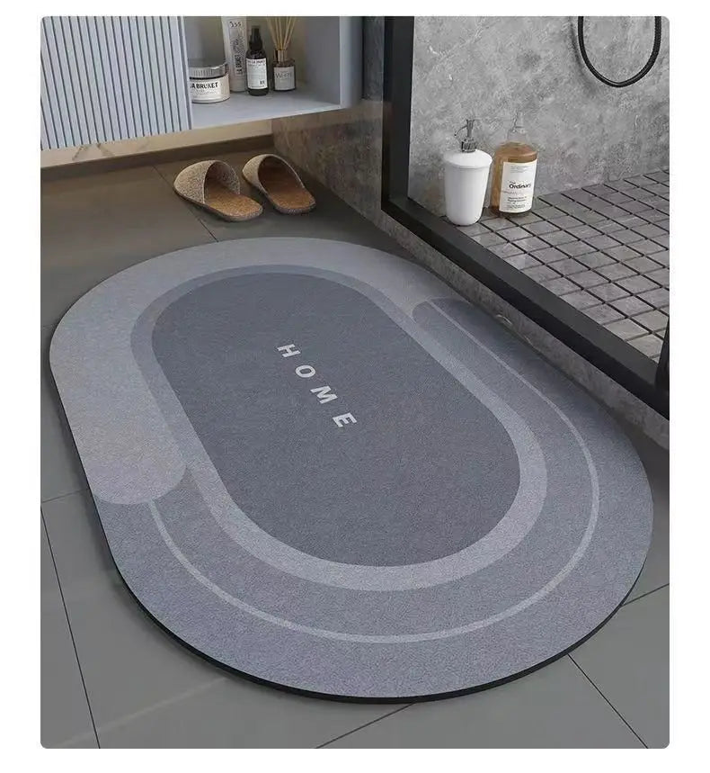 Bathroom Absorbent Floor Mat – Anti-Slip Diatomaceous Mud Quick-Dry Foot Rug for Toilet & Door, Anti-Fall Mat