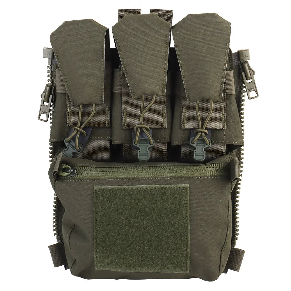 V5 FCPC Sport Vest Back Panel – Zippered Backplate with Expansion Bag & Triple Pouch for Airsoft Vest Plate Carrier Accessories