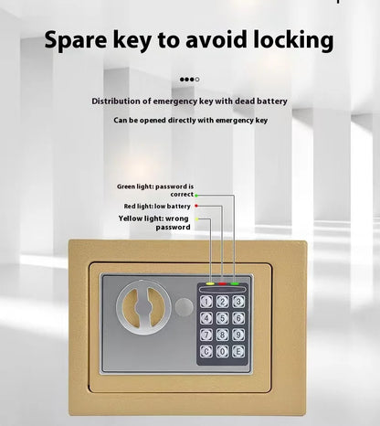 2025 Electronic Digital Keypad Safe — All-Steel Security Box for Home & Office with Password and Key Unlock