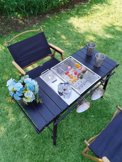 Lohascamping Folding IGT Table – Lightweight Portable Roll Table with Adjustable Legs for BBQ, Desktop Burner & Backpacking