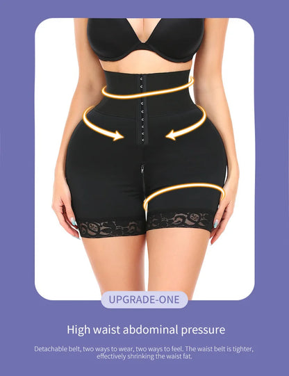 Women’s High Waist Body Shaper Panties — Butt Lifter Slimming Shapewear BBL Shorts with Tummy Control