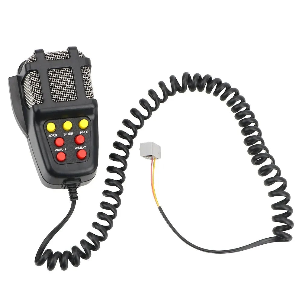100W Car Warning Alarm System - 12V Emergency Amplifier with Police Siren, Air Horn, Megaphone, and Loud Car Horn for PA System