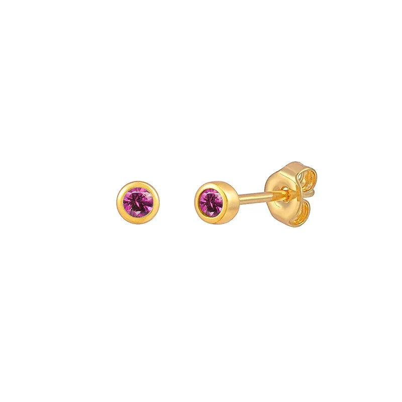 925 Sterling Silver Ear Needle Earrings – Simple Circular Gold & Silver Studs for Women Jewelry (Multiple Sizes)