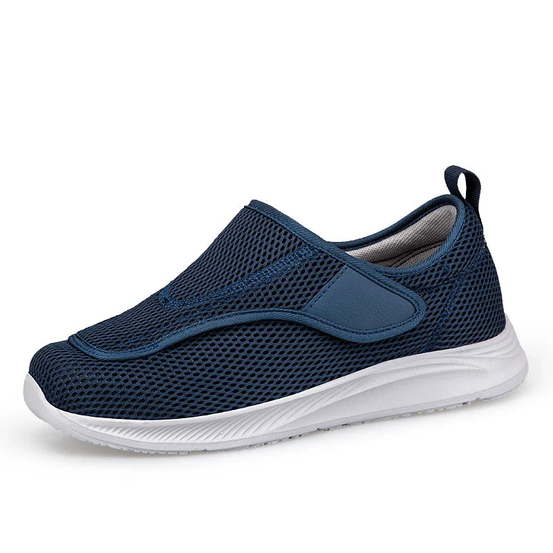 Adjustable Lightweight Open Walking Shoes for Men, Comfortable Diabetic Sneakers for Swollen & Elderly Feet, Breathable Support Fit
