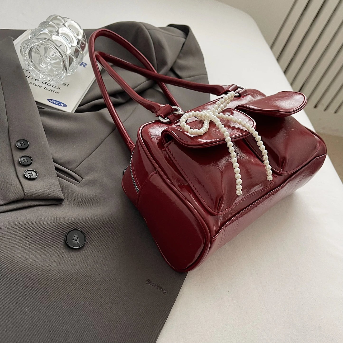 Fashionable Underarm Bow Pillow Bag for Women – 2024 Korean Edition Simple Trendy Shoulder Bag